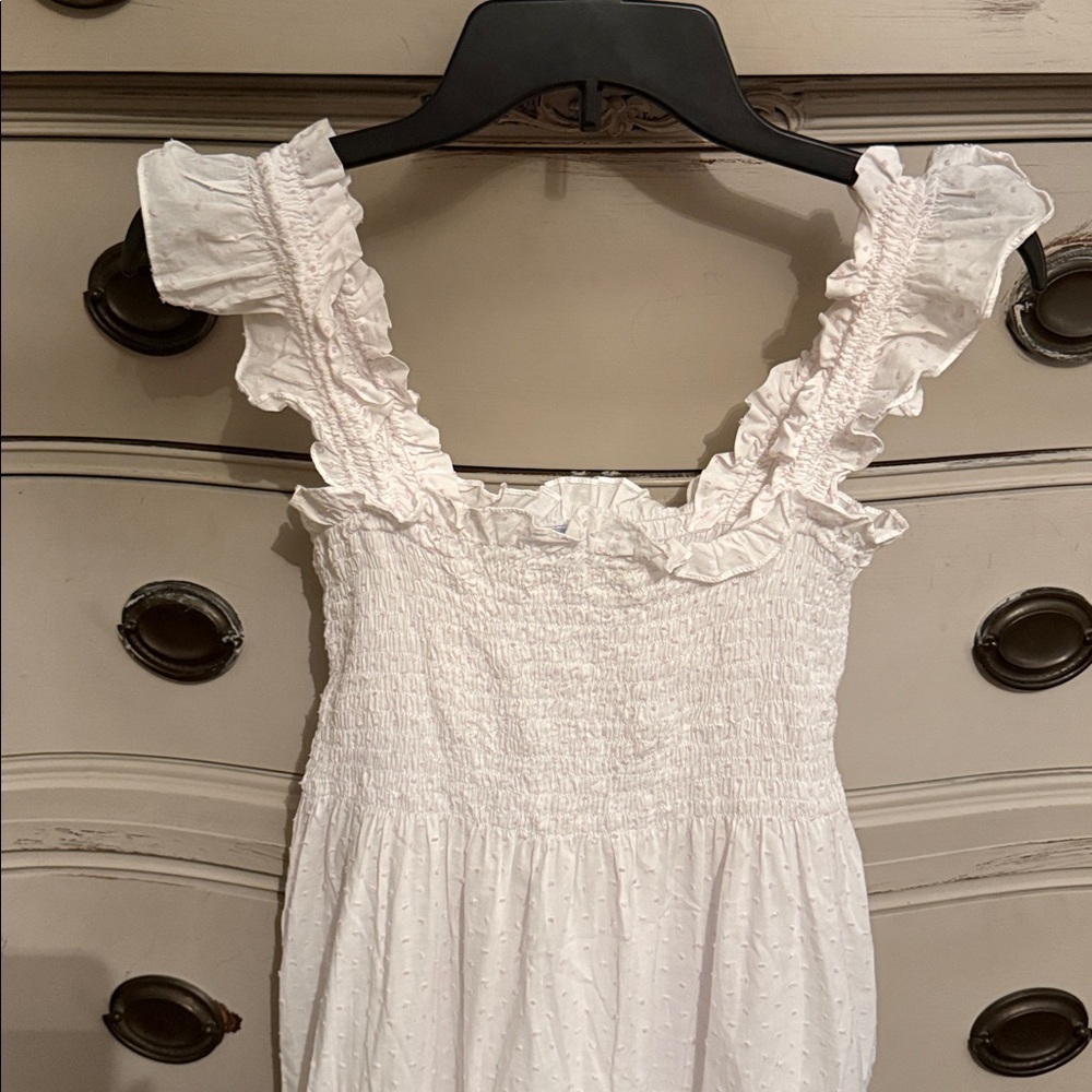 Hill House Ellie Nap Pink Swiss Dot Dress XS - Picture 3 of 6